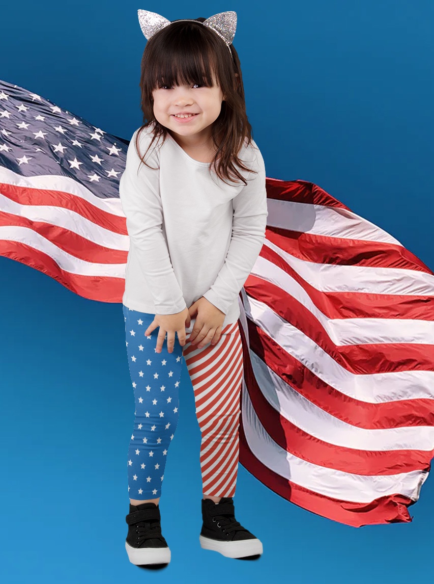 American Flag Leggings for Kids - Teeny Chimp Kids Fashion