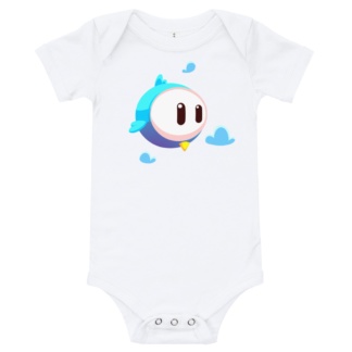 Big Face Bird White onesie for babies infant