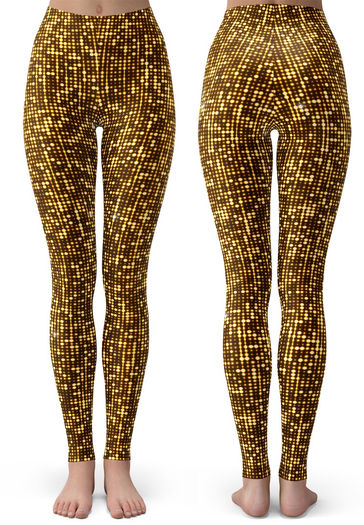 Girls Solid Gold Shimmer Leggings