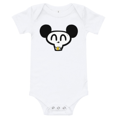 Skull face mickey mouse white onsie for babies infants