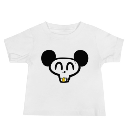 Skull face mickey mouse white t-shirt for babies infants