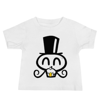 Squeaky Chimp Skull Face Tshirt for babies white