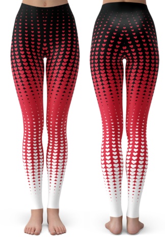 red Valentine’s Day Halftone Heart Leggings / Youth Size