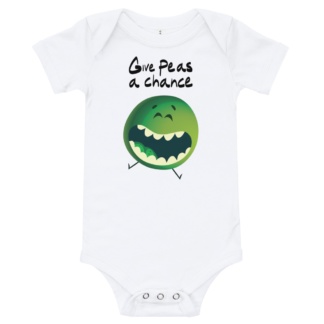 Give peas a chance - anti-vegetable short sleeve t-shirt kids children white baby infant