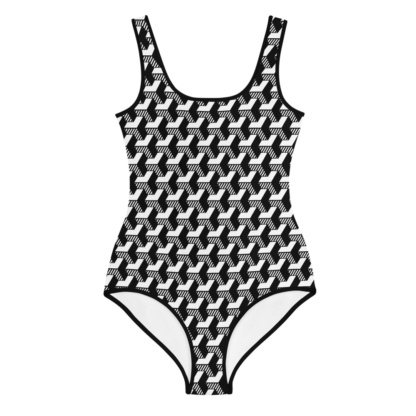 3D Isometric Striped Bathing Suit for Kids / One Piece