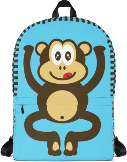 Back to school book bags rug-sack Monkey Backpack with Laptop Sleeve