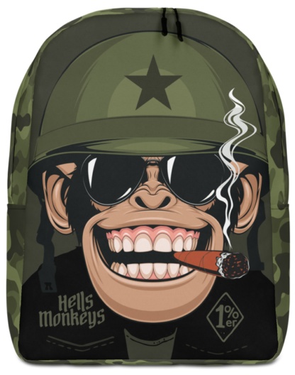 Military Biker Monkey Backpack with Laptop Sleeve