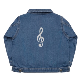 Music Treble Clef Baby Organic Blue Jean Denim Jacket