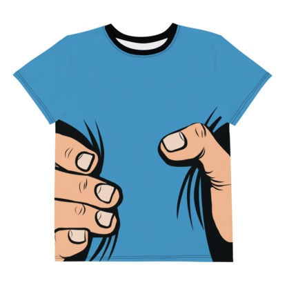 Hand Squeezing Waist Funny T-shirt / Unisex Youth Sizes Short Sleeve Tee