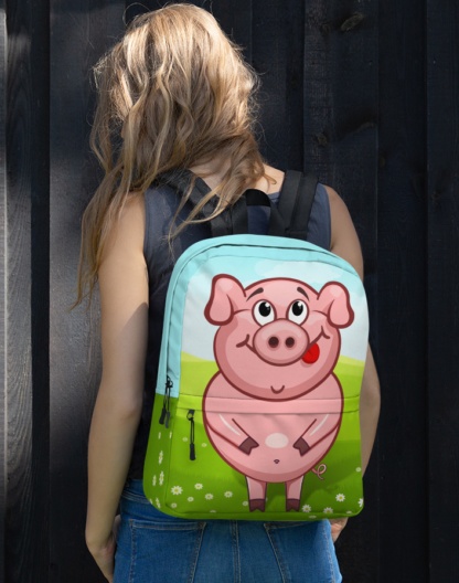 Pinky Pig Backpack with Laptop Sleeve