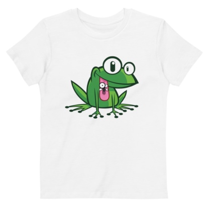 Hungry Green Frog T-shirt For Kids / Short Sleeve