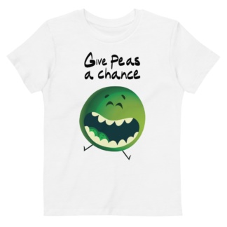 Give peas a chance - anti-vegetable short sleeve organic t-shirt kids children