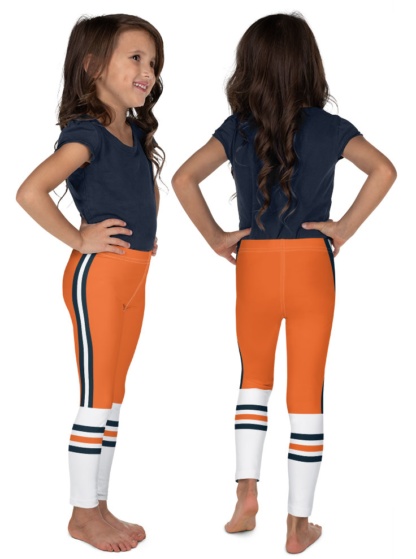 Chicago Bears Football Uniform Leggings for Kids tailgating blue