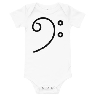 Bass Clef Baby Onesie / Short Sleeve music musician infant bodysuit