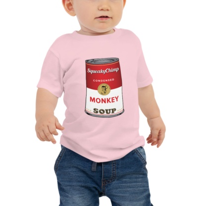 Monkey Soup T-shirt for Babies / Short Sleeve Chimp Monkeys Chimpanzees Pink