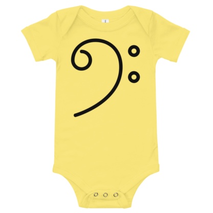 Bass Clef Baby Onesie / Short Sleeve music musician infant bodysuit